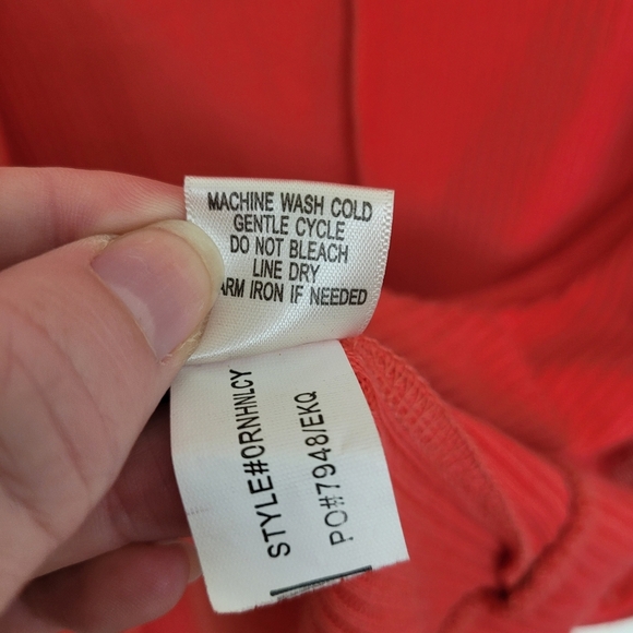 Y2K Self Esteem Coral Quarter Sleeve Shawl Wrap Blouse Size Medium - Picture 10 of 10